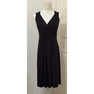 Soma WKND Women's sz S Cross Back Strap Bra Dress Black V-Neck Empire Waist.